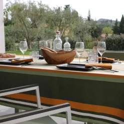 Nappe enduite Oleron Oil Green, Sud Etoffe
