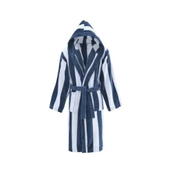 Peignoir mixte rayé velours Antigua Indigo, Sensei