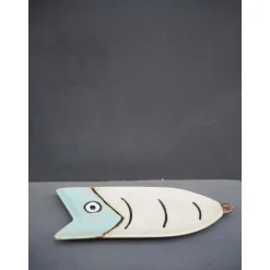 Petit plat poisson Comic blanc & Bleu, Chehoma