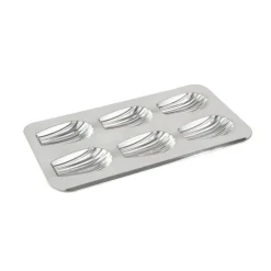 Plaque 6 madeleines gourmandes en fer blanc, Gobel