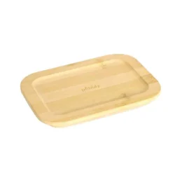 Plat en verre couvercle bambou empilable, pebbly
