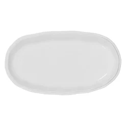 Plat ovale en faïence blanc 43 x 24 cm Darcy, Côté Table