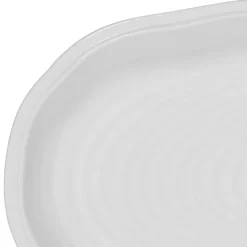 Plat ovale en faïence blanc 43 x 24 cm Darcy, Côté Table