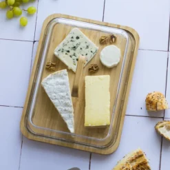 Plateau à fromage avec cloche en verre, Pebbly