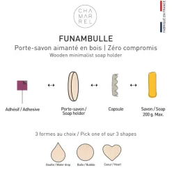 Porte-savon aimanté goutte en bois , Chamarrel