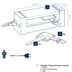 Raclette connectable 2 personnes Tomül, Kela