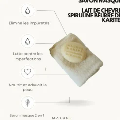 Savon Masque au Lait de Chèvre, Malou & Marius
