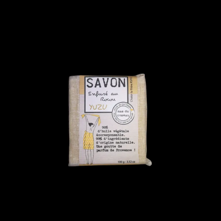 Savon parfumé coloré Yuzu, mas du roseau