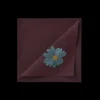 Serviette de table brodée Coup de Foudre Prune, Sylvie Thiriez