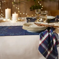 Serviette de table Lueur d'Hiver Carreaux, Sylvie Thiriez