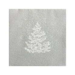 Serviettes en papier Sapin Roi des forêts Argent, Françoise PAVIOT