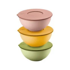 Set 3 bols avec couvercle Ø16cm Everywhere Bio, Guzzini