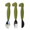 Set 3 couverts silicone Mr Dino, Trixie