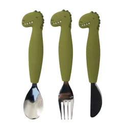 Set 3 couverts silicone Mr Dino, Trixie