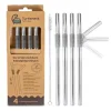Set de 4 pailles flexibles argent, Turtleneck® Straw
