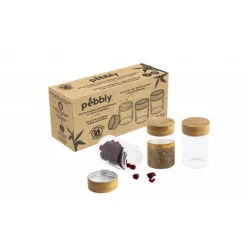 Set de 3 pots à vinaigrette 75ml, Pebbly