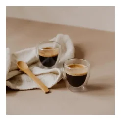 Set de 3 verres double paroi avec cuillères, Nuts
