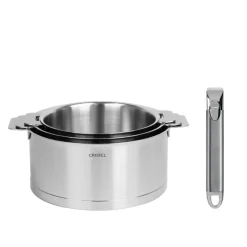 Série de 3 casseroles amovibles inox Strate + Poignée Zénith, Cristel