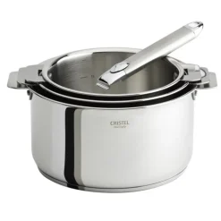 Série de 3 casseroles amovibles inox Casteline, Cristel