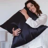 Taie d'Oreiller en Soie 65 x 65 cm Bleu Nuit, Emily's Pillow