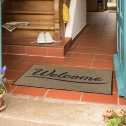 Tapis 50x75cm Simply Welcome Taupe, Salonloewe Efia