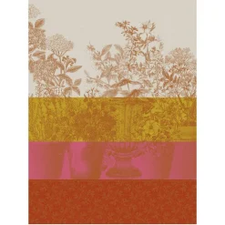 Torchon Floraison Rayé, Le Jacquard Français